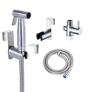 Non- Electric Bidet Sprayer Bathroom Accessory Bidet Attachment with Hose in. Silver