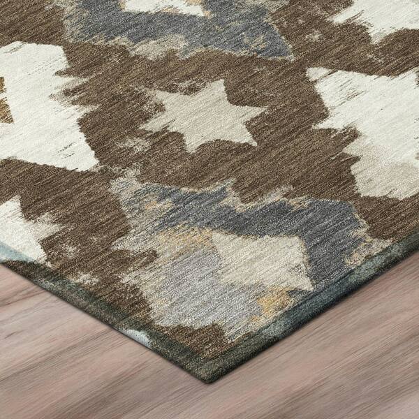 Chantille Machine Washable Indoor/Outdoor Abstract ACN3062 Chocolate 9 ft. x 12 ft. Area Rug