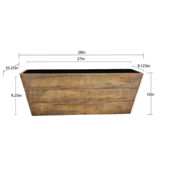 Vigoro 28 in. Dublin Medium Barnwood Brown Composite Planter Vigoro 28 in. Dublin Medium Barnwood Brown Composite Planter