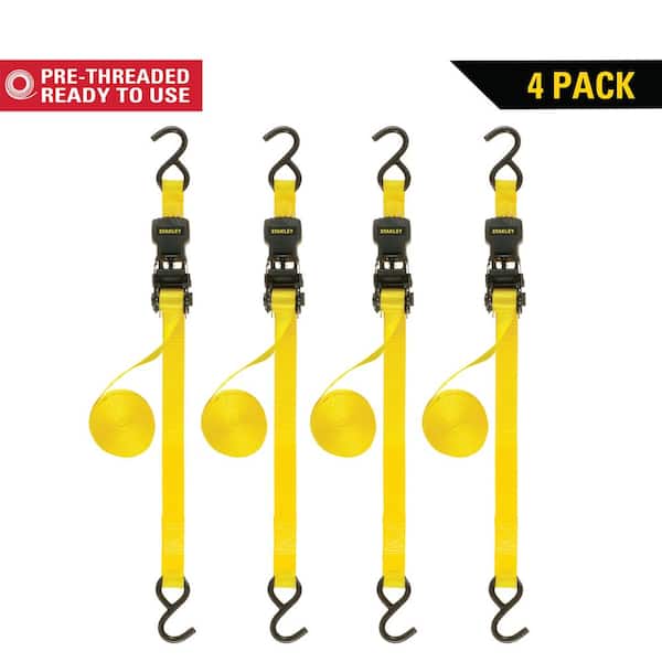 1 in. x 12 ft. / 1500 lbs. Break Strength Ratchet Straps (4 Pack)