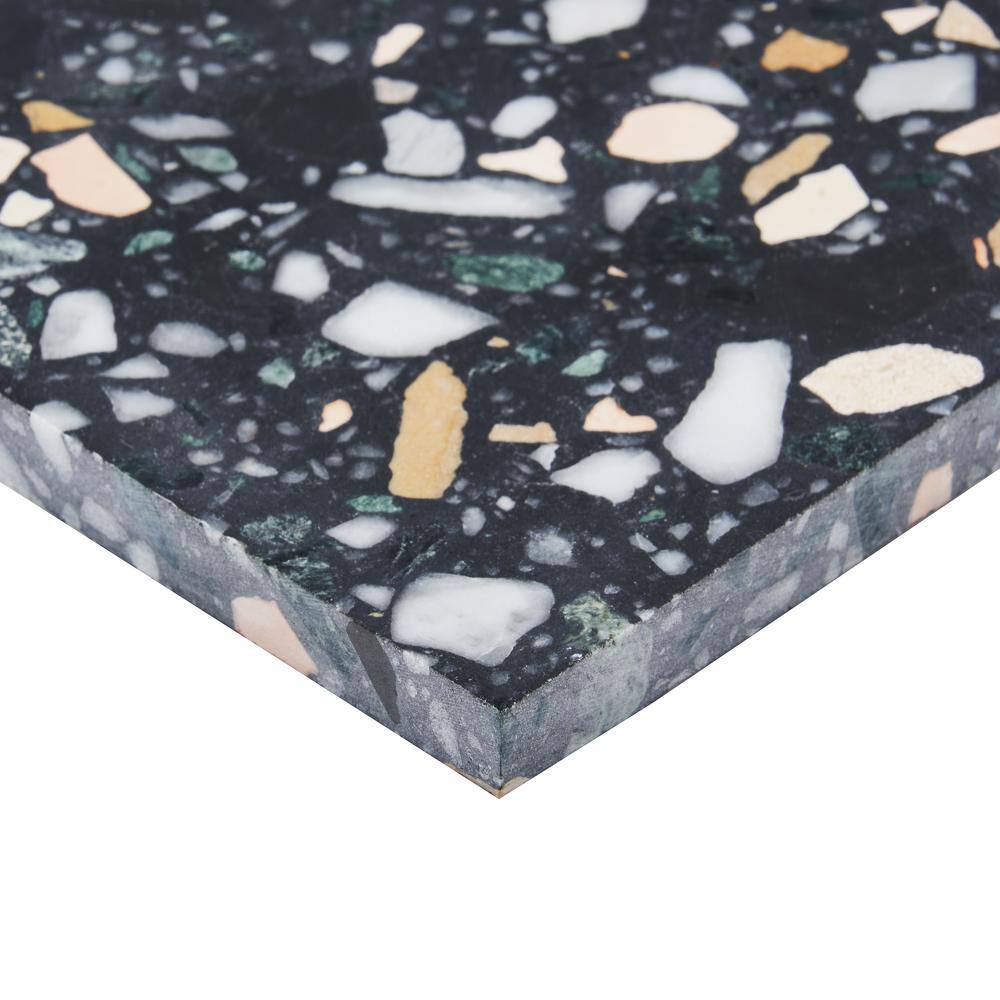 Cava Notte 24x24 Black and White Marble Tile