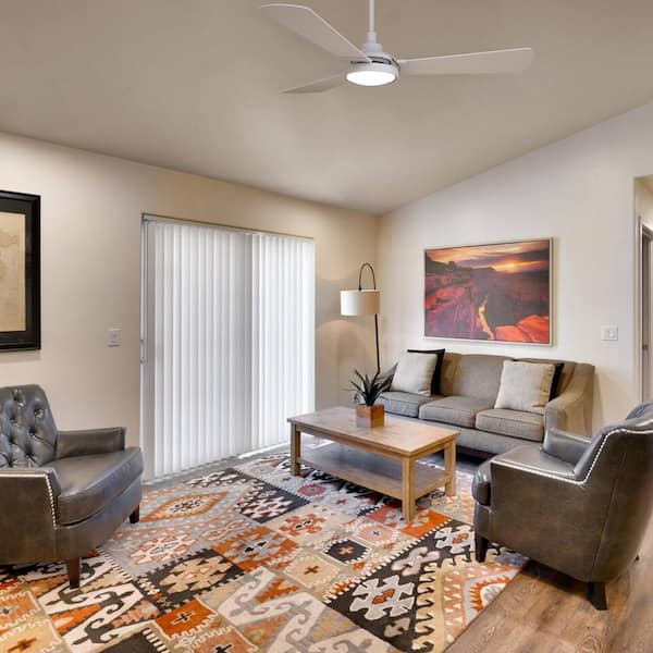 Wilkes 52 in. Dimmable LED Indoor/Outdoor White Smart Ceiling Fan with Light and Remote, Works with Alexa/Google Home