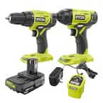 RYOBI ONE+ 18V Cordless 2-Tool Combo Kit with Drill/Driver, Impact ...