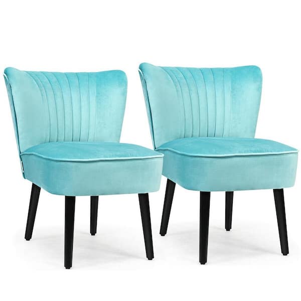 Boyel Living 2 Piece Turquoise Flannel, Turquoise Chairs Leather