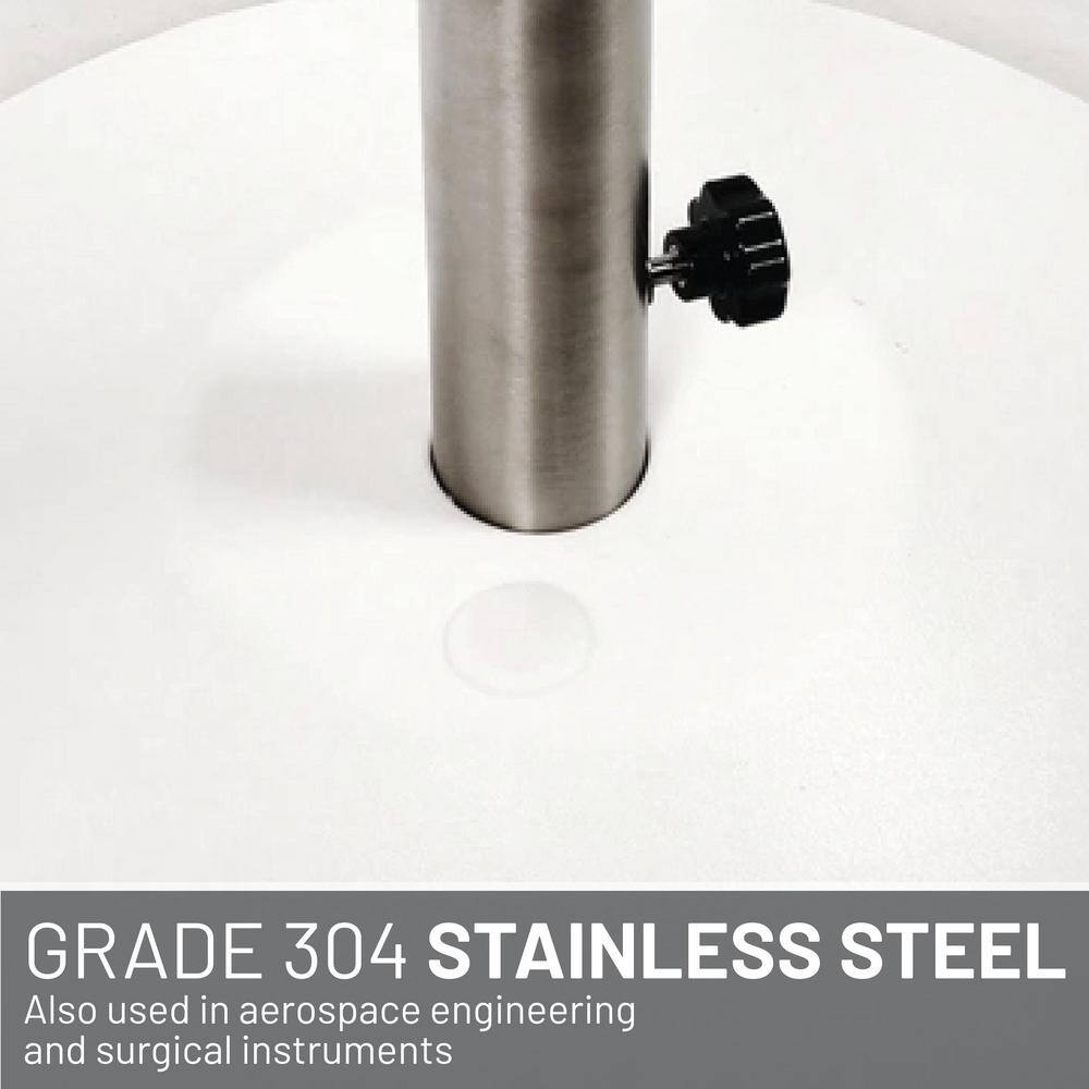 White Corrosion-Resistant Steel Wheeled Parasol Base