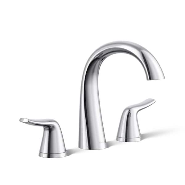 KOHLER Easmor 8 in. Widespread Double Handle Bathroom Faucet in Polished Chrome