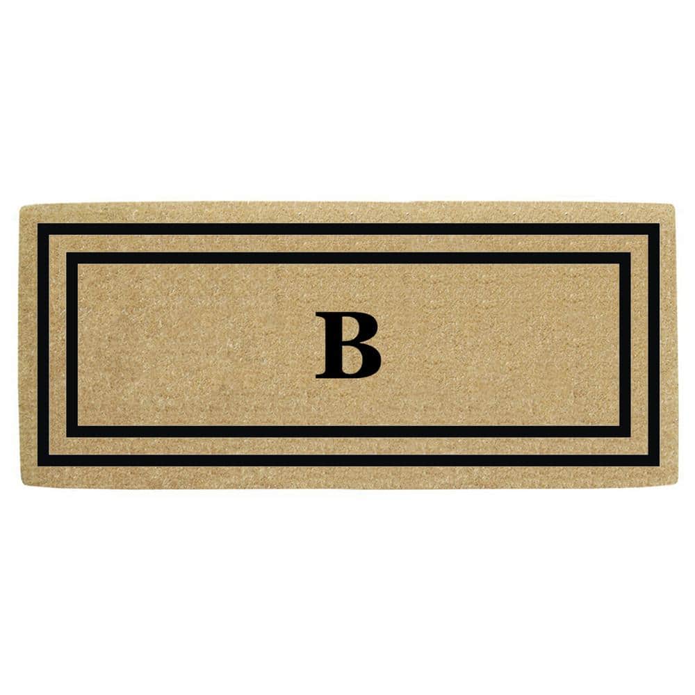Heavy Duty Brown 24 in. x 57 in. Coir Thin Double Picture Frame  Monogrammed B Outdoor Door Mat price history on PriceWatchPro
