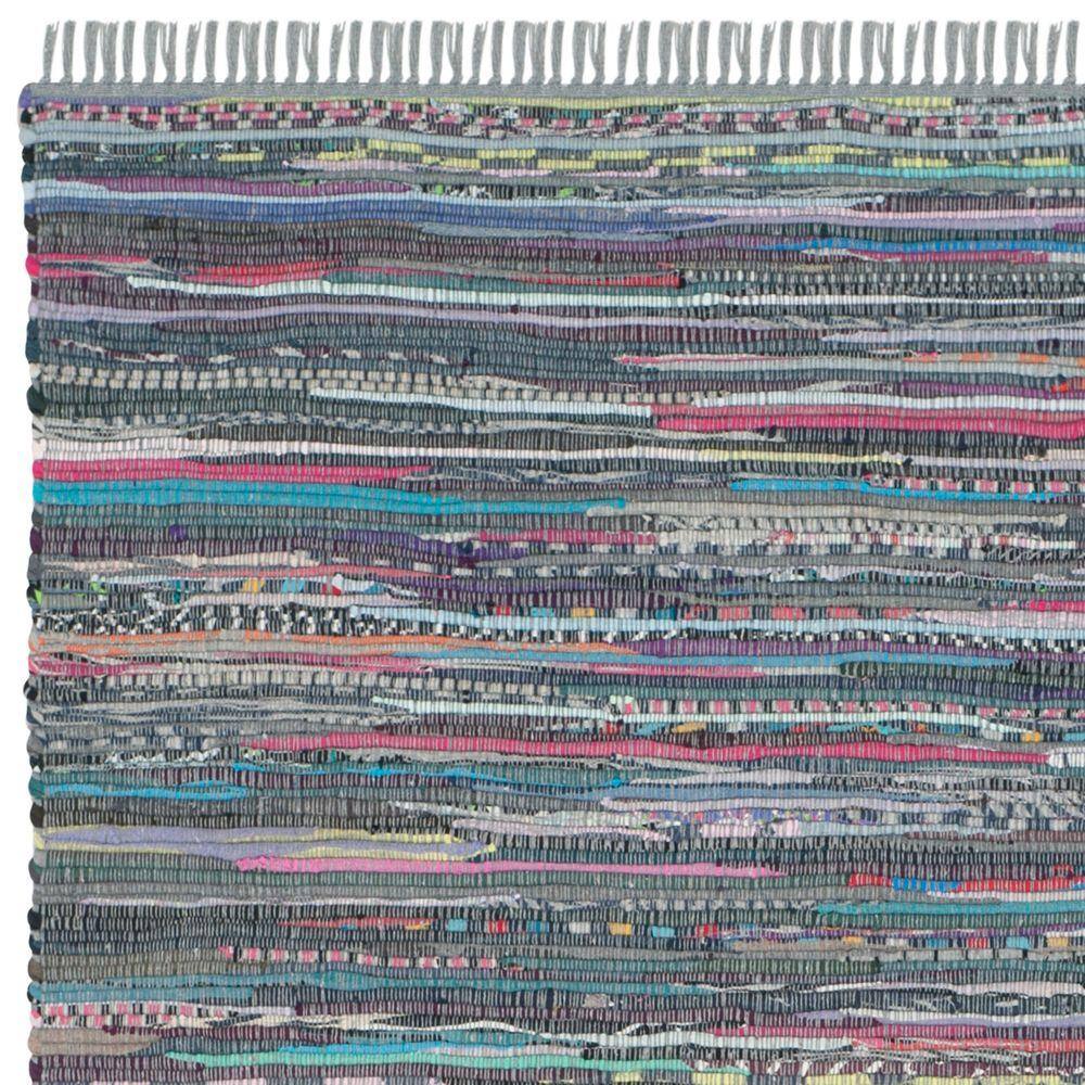 Aqua and Multicolor Handwoven Cotton Flatweave Area Rug
