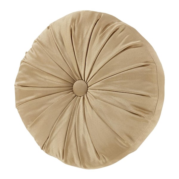 J QUEEN NEW YORK INC Potenza Gold Polyester Solid Round Decorative Throw Pillow 15 In. L X 15 In. W