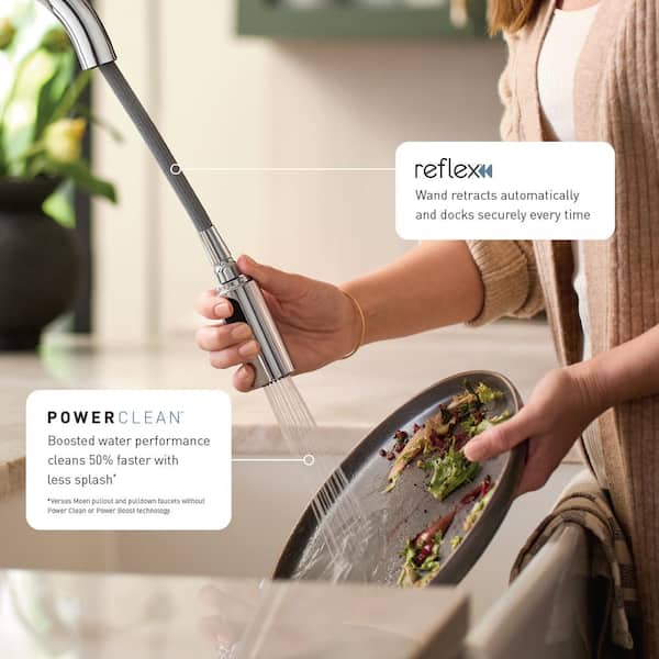MOEN - Essie Touchless Single-Handle Pull-Down Sprayer Kitchen Faucet with MotionSense Wave and Power Clean in Chrome
