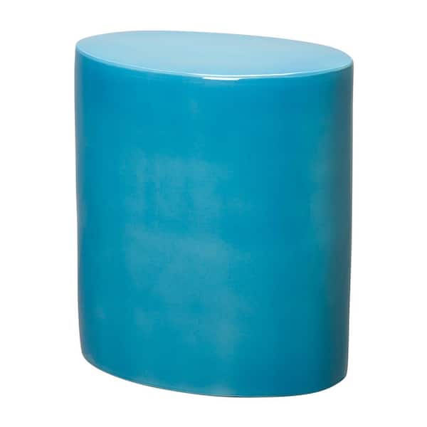 Emissary 22 in. H Turquoise Oval Ceramic Garden Stool 1267TQ - The