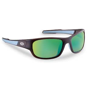 Flying Fisherman 7712TAG Sand Bank Polarized Sunglasses, Matte  Tortoise Frame, Amber-Green Mirror Lens, Medium : Sports & Outdoors