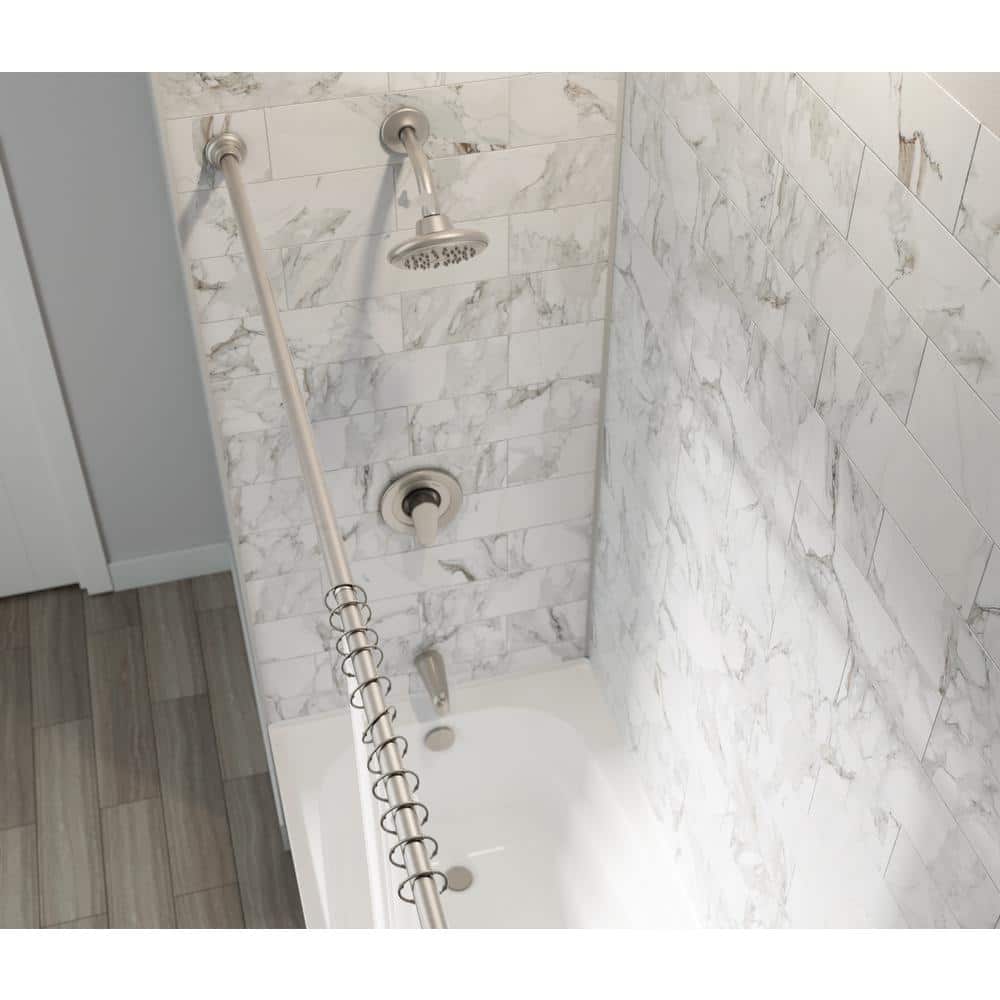 Moen 44-72 Inch Adjustable Brushed Nickel Tension Mounted Shower Curtain Rod