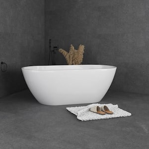 67 in. x 29 in. Freestanding Soaking Bathtub with Center Drain in White