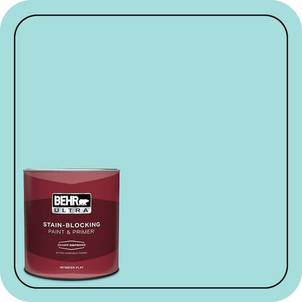 BEHR ULTRA 1 qt. #500A-3 Aqua Spray Extra Durable Flat Interior Paint & Primer