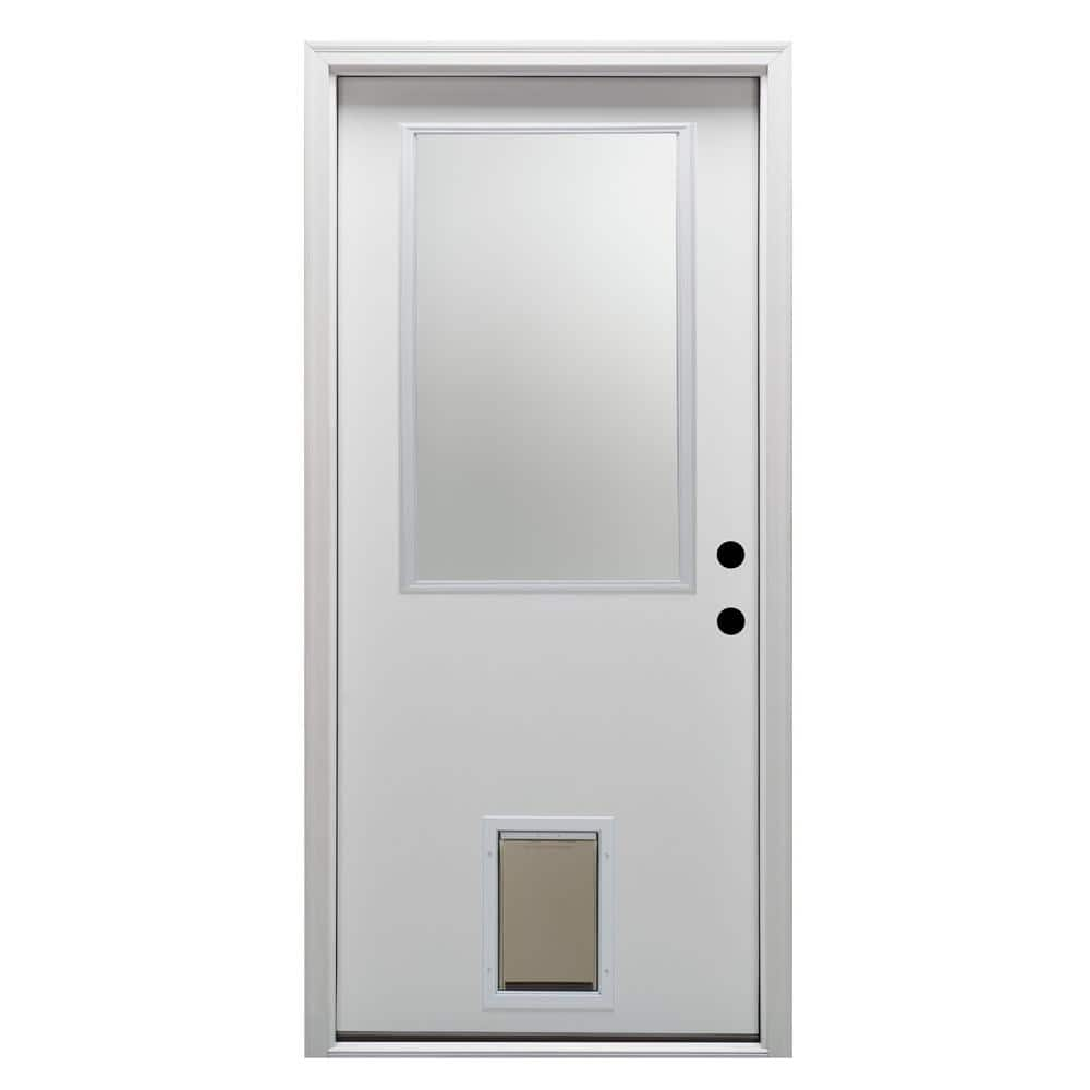 MMI Door 32 in. x 80 in. Classic Left-Hand Inswing 1/2-Lite Clear ...