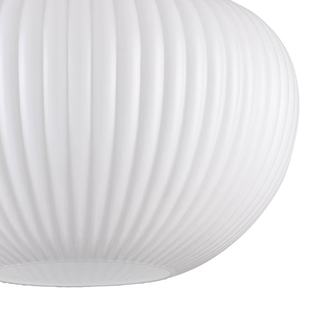 Aristo 12" Black Globe Semi-Flush Ceiling Light with Ribbed Glass Shade