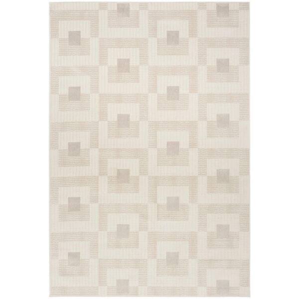 Nourison Nordic Ivory Beige 5 ft. x 7 ft. Geometric Contemporary Area Rug