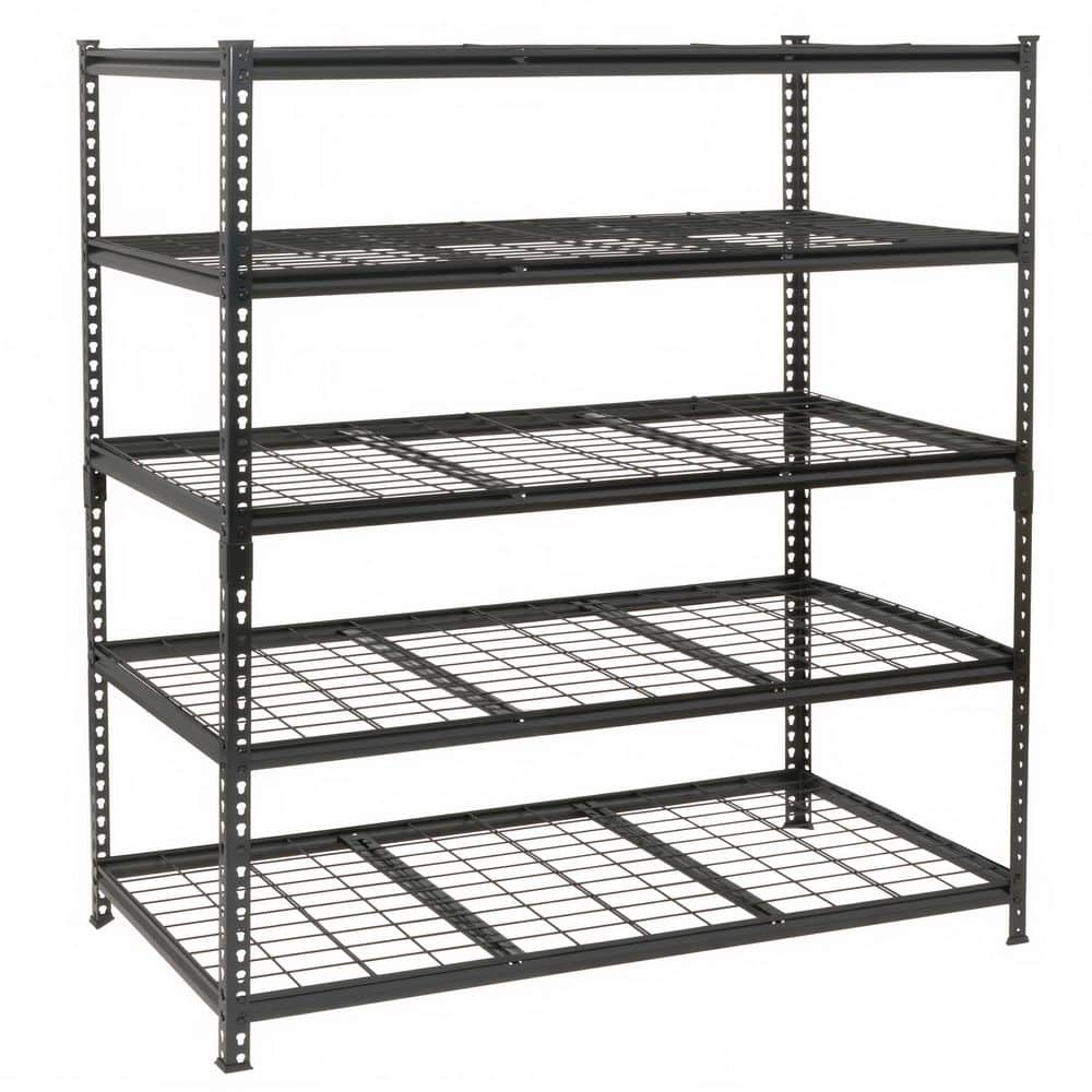 Queenly 5-Tier Steel Storage Shelving in Black (48 in. W x 24 in. D x 72 in. H) price history on PriceWatchPro