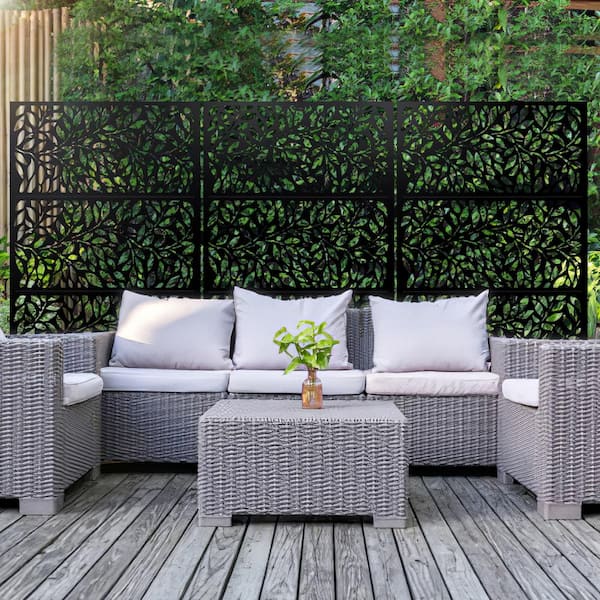 Dovelina 72 in. Galvanized Metal Outdoor Privacy Screens Garden