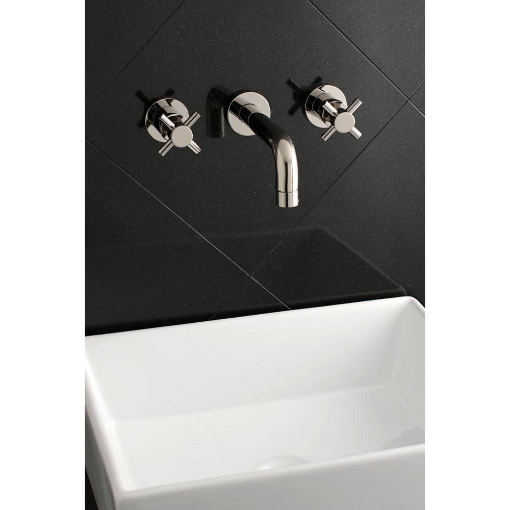 Concord Brushed Brass Dual-Handle Modern Wall Mount Faucet