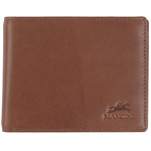 Bellagio Collection Brown Leather Center Wing RFID Wallet