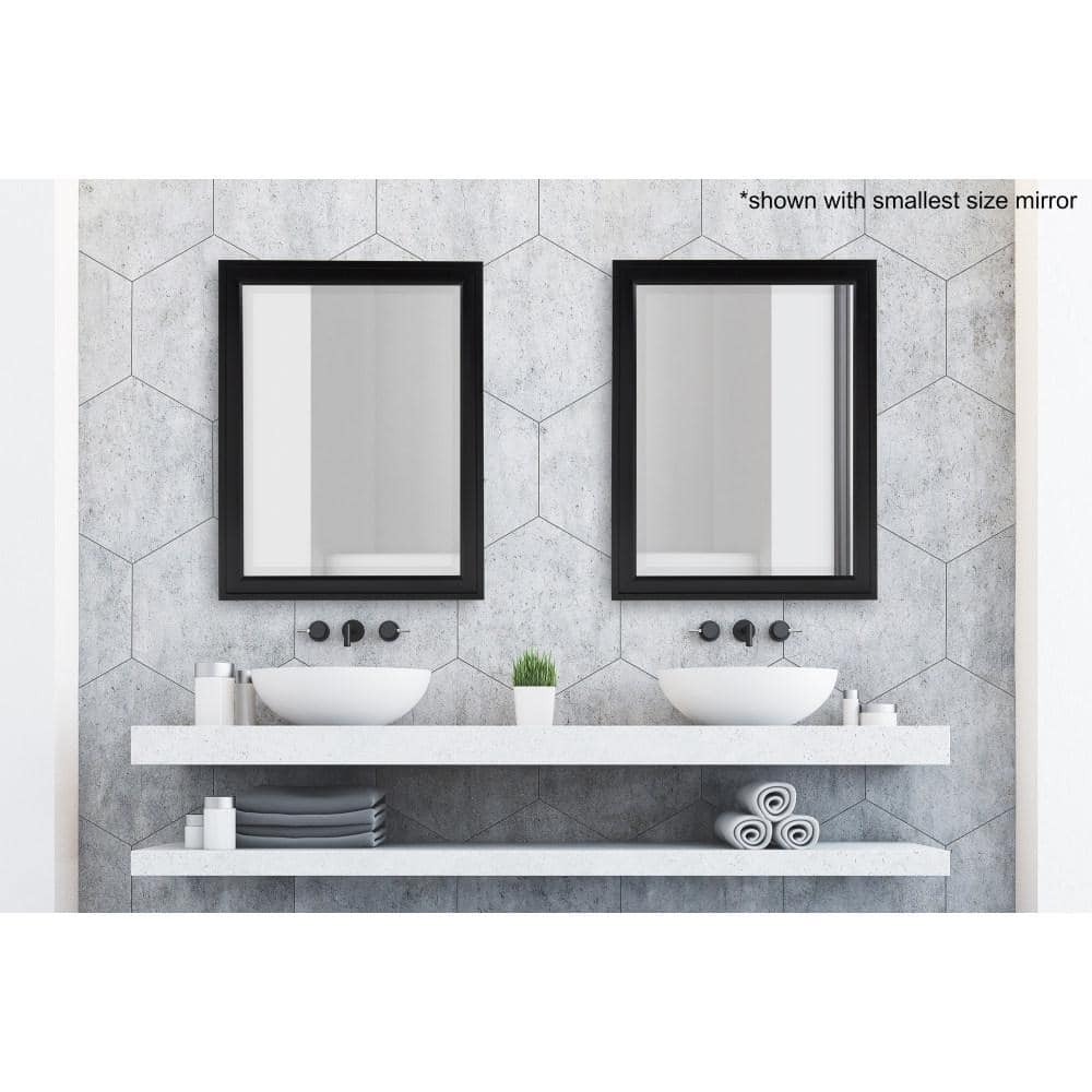 Black Polystyrene Framed Rectangular Wall Mirror 27.5x39.5