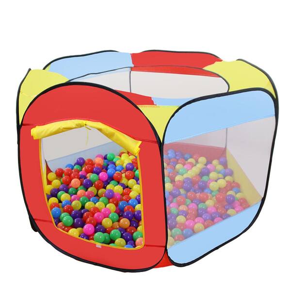 Hey! Play! 6-sided Pop-Up Ball Pit Tent with 200-Balls M350027 - The Home  Depot