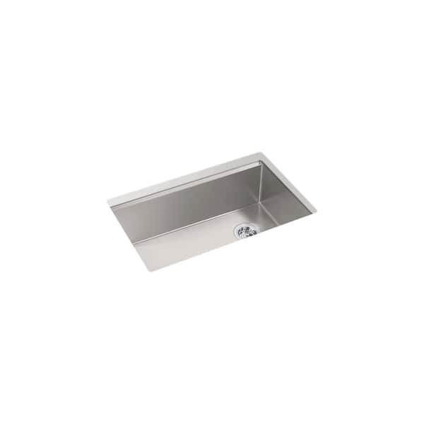 KOHLER Strive 29 in. Undermount Single Bowl Stainless Steel Workstation Kitchen Sink