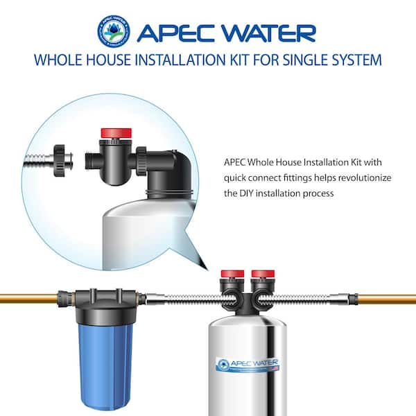 APEC Whole House System Single Tank Installation Kit for Water Filter or Water Softener System APEC Whole House System Single Tank Installation Kit for Water Filter or Water Softener System