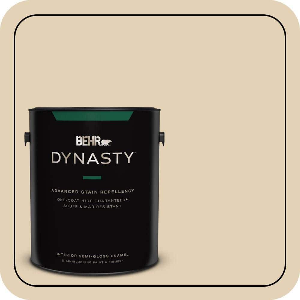 1 gal. #N290-3 Comfy Beige Semi-Gloss Enamel Interior Stain-Blocking Paint & Primer price history on PriceWatchPro