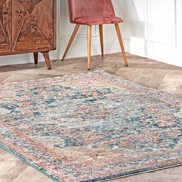 Georgia Impassioned Medallion Blue 4 ft. x 6 ft. Area Rug