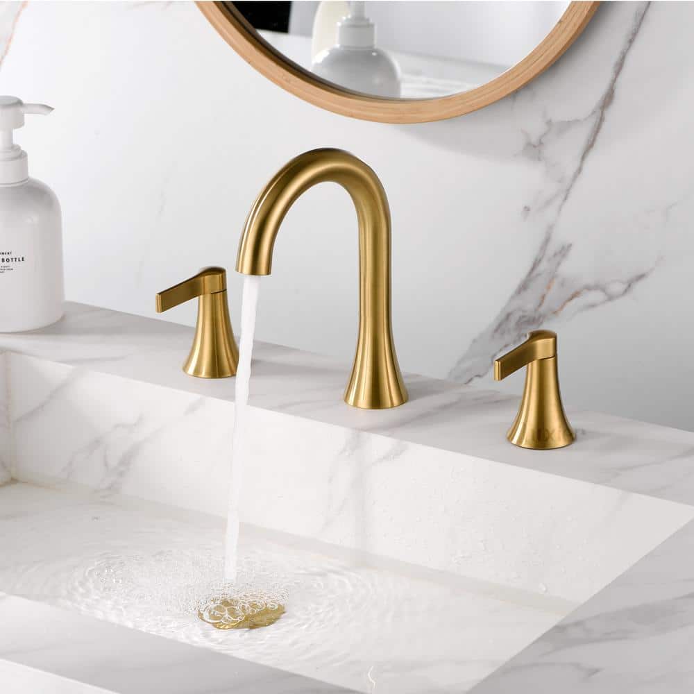 Elegant 8'' Bronze Double Handle Widespread Bathroom Faucet
