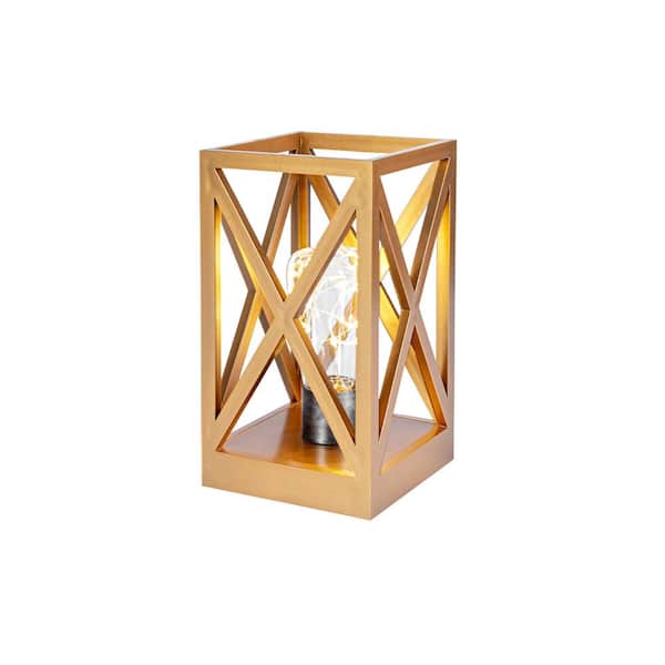 WINGBO 8.9 in. Retro Battery Powered Indoor Table Lamps, Gold Finish