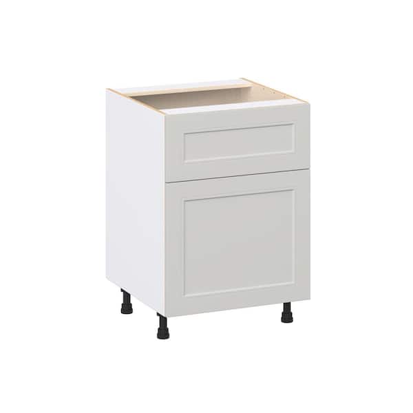J COLLECTION Galveston 24 in. W x 24 in. D x 34.5 in. H Assembled Shaker Base Kitchen Cabinet in Light Grey with 10 in. Drawer