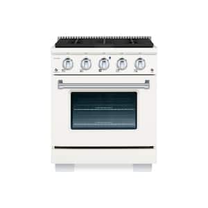 BOLD 30" 4.2 Cu. Ft. 4 Burner Freestanding All Gas Range with Gas Stove and Gas Oven in White