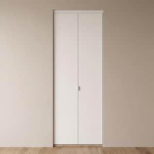 36 in. x 96 in. Smooth Flush Solid Core White MDF Interior Closet Bi-Fold Door with Matching Trim