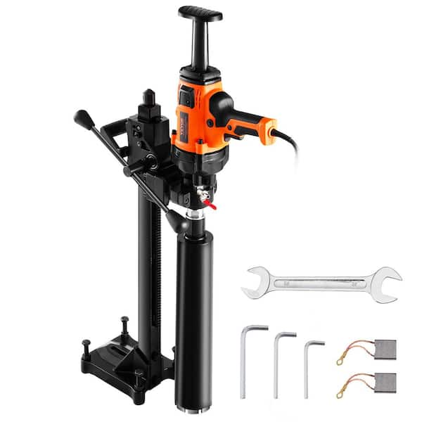 Core Drill Machine, 0.8-6.3 in. Drilling Diameter Handheld Diamond Core Drill Rig with Stand and Core Drill Bit