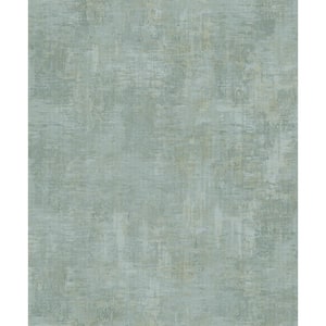 Lustre Collection Mint Green Distressed Plaster Metallic Finish Paper on Non-woven Non-pasted Wallpaper Sample