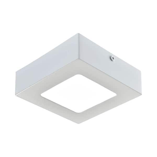 Titan Lighting Warwick 1-Light Matte White Small Square LED Flush Mount