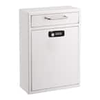 White Large Drop Box Wall Mounted Locking Mail Box with Key and Combination lock
