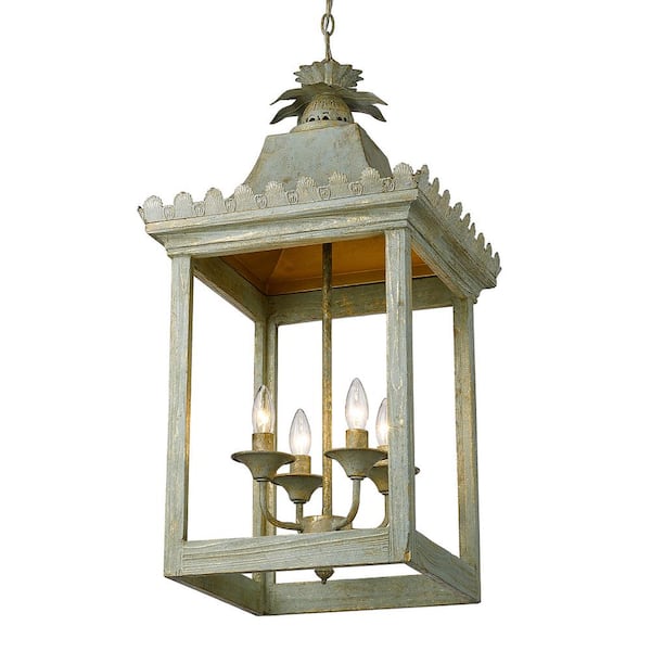 Golden Lighting - Finley Collection 4-Light Vintage Sage Pendant