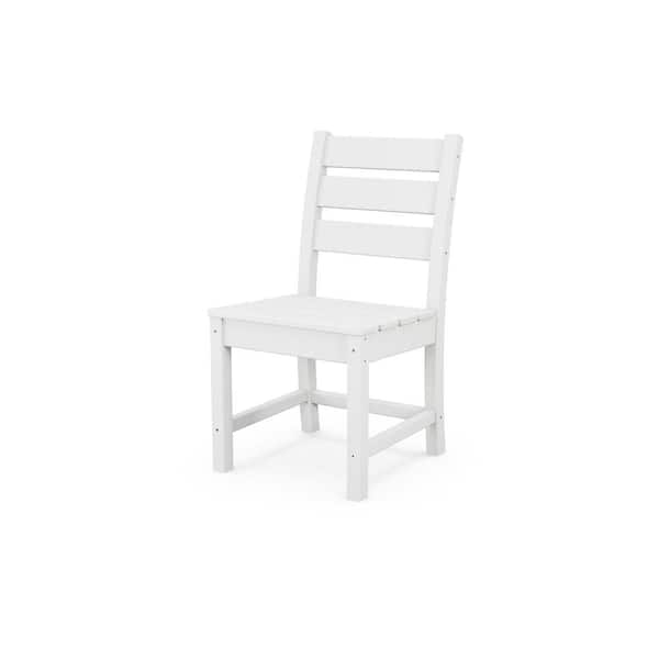 POLYWOOD Grant Park White Side Stationary Plastic Outdoor Dining Chair