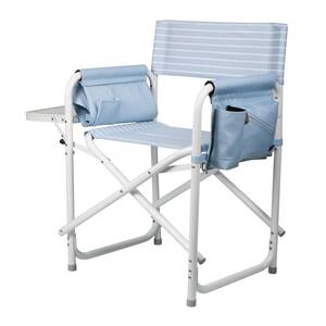 Picnic Time Mod Denim Stripe Outdoor Directors Folding Chair 810