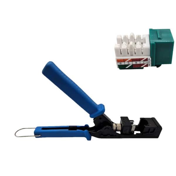 Keystone Jack Termination Tool plus Cat 6-Keystone Jacks in Green (50-Pack)