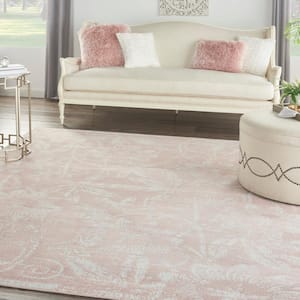 Whimsicle Pink 7 ft. x 10 ft. Floral Contemporary Area Rug