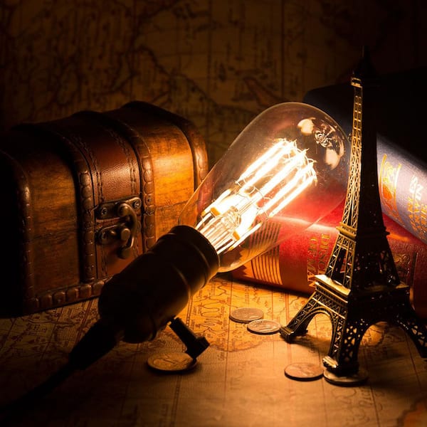 80-Watt Equivalent ST64 Soft White (2700K) Edison LED Light Bulb (4-Pack)