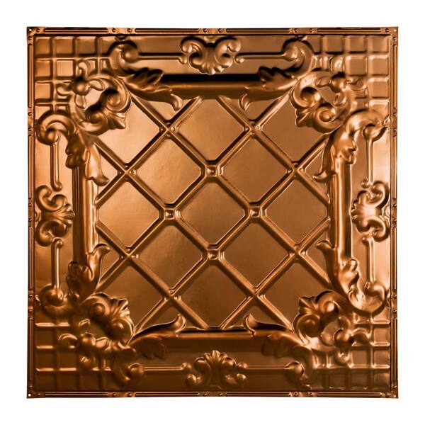 Great Lakes Tin Toledo 2 ft. x 2 ft. Nail Up Metal Ceiling Tile in Copper (Case of 5)