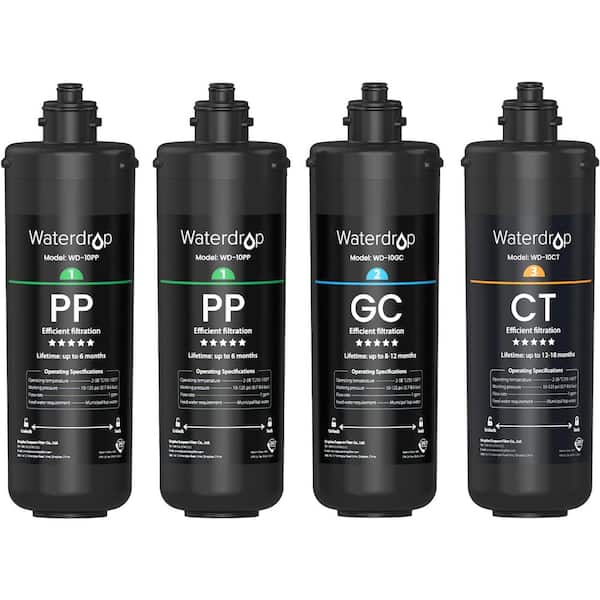 3-Stage Replacement Water Filter, Replacement for WD TSA and TSB Under Sink Water Filtration System, 2PP+GC+CT