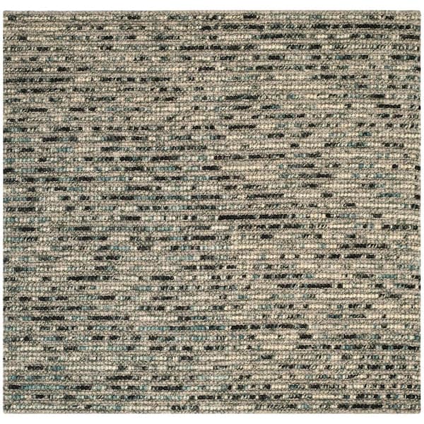 SAFAVIEH Bohemian Gray/Multi 10 ft. x 10 ft. Striped Square Area Rug